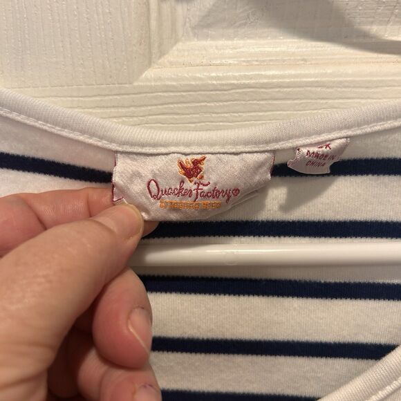 Quaker Factory Striped Patriotic V-Neck 3X Sequin Flags America Red White Blue - Picture 4 of 8